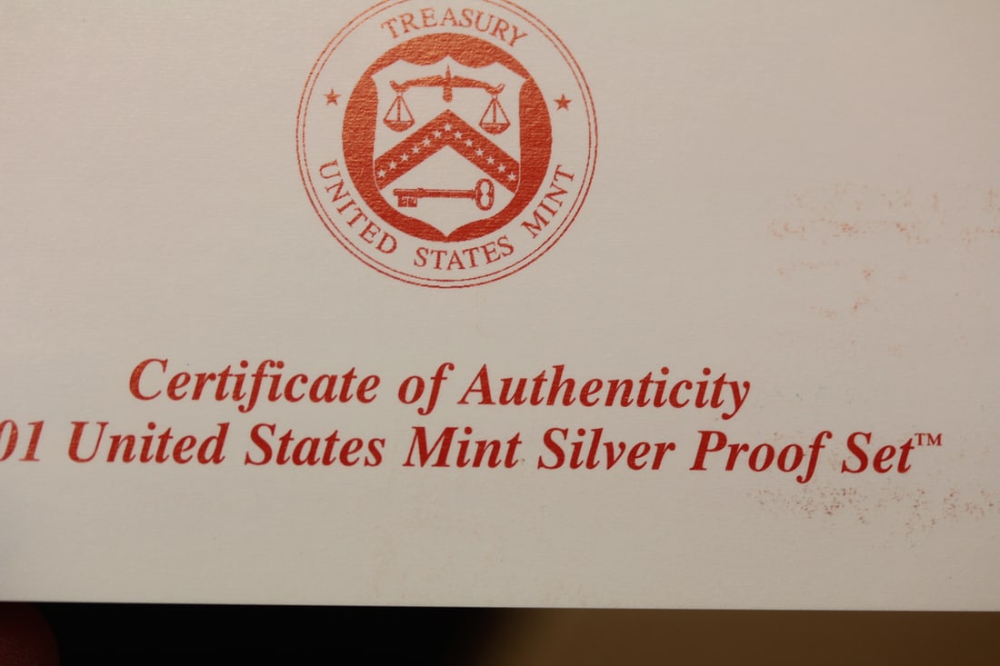 2001 US Mint Silver Proof Set - 6