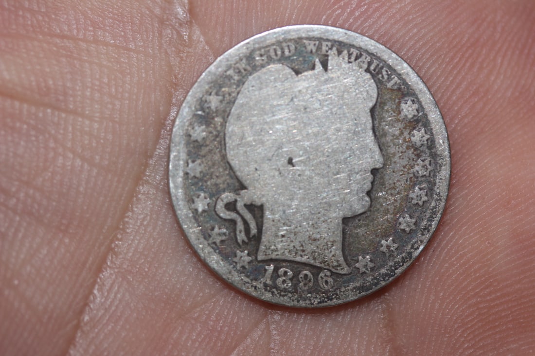 1896 Barber Silver Quarter: as shown on photos