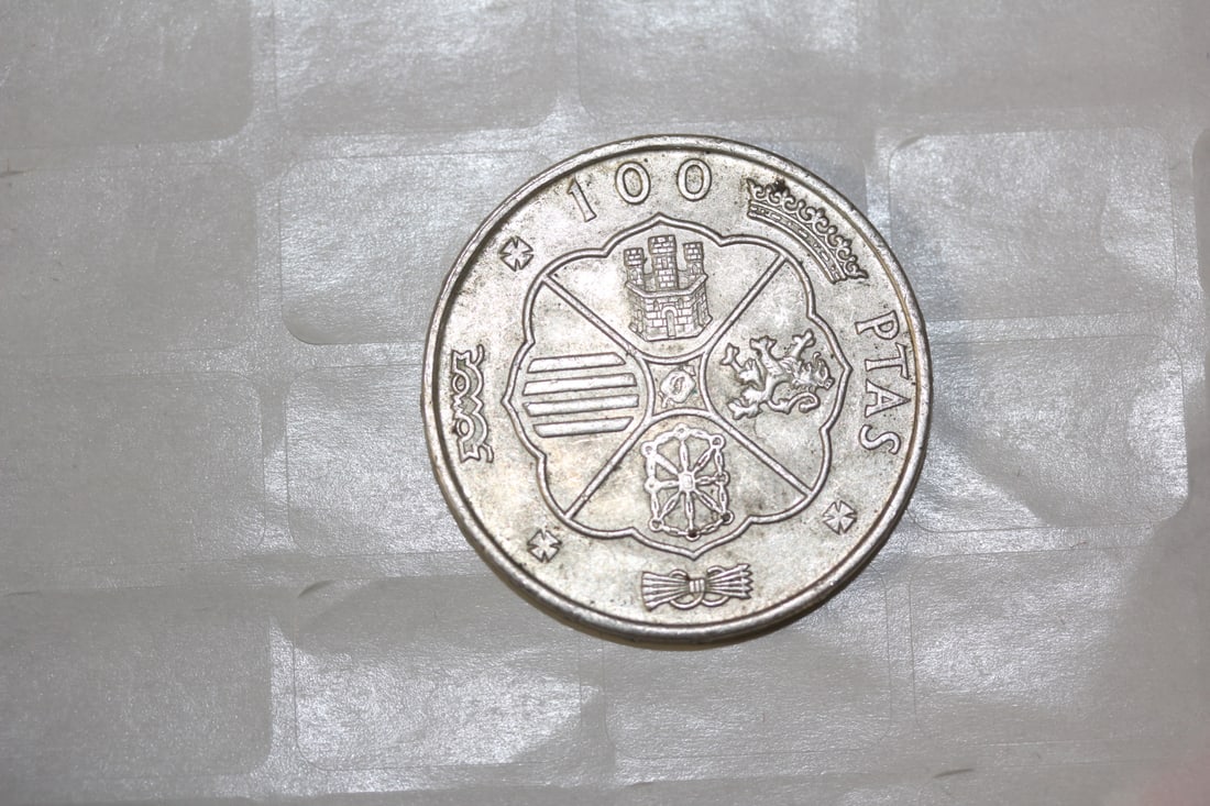 1966 Spanish 100 PTAs Silver Coin - 2