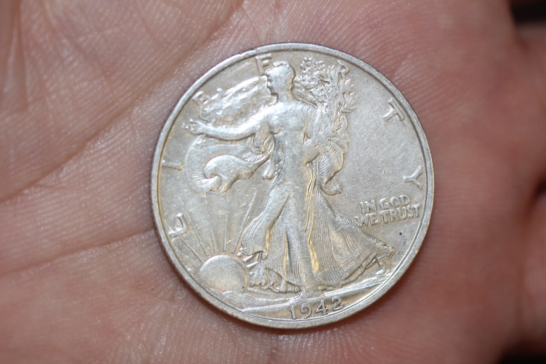 1942 Walking Liberty Silver Half Dollar: as shown