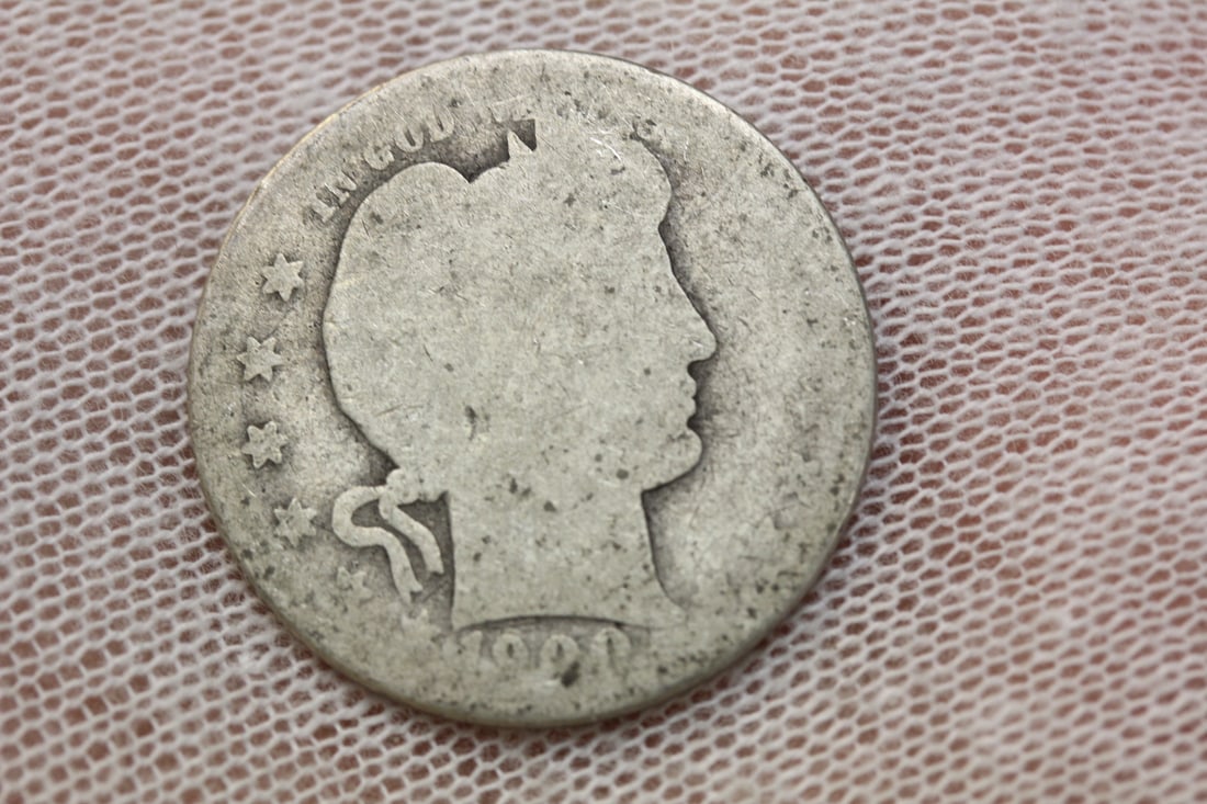 1900 Barber Quarter: 90% silver