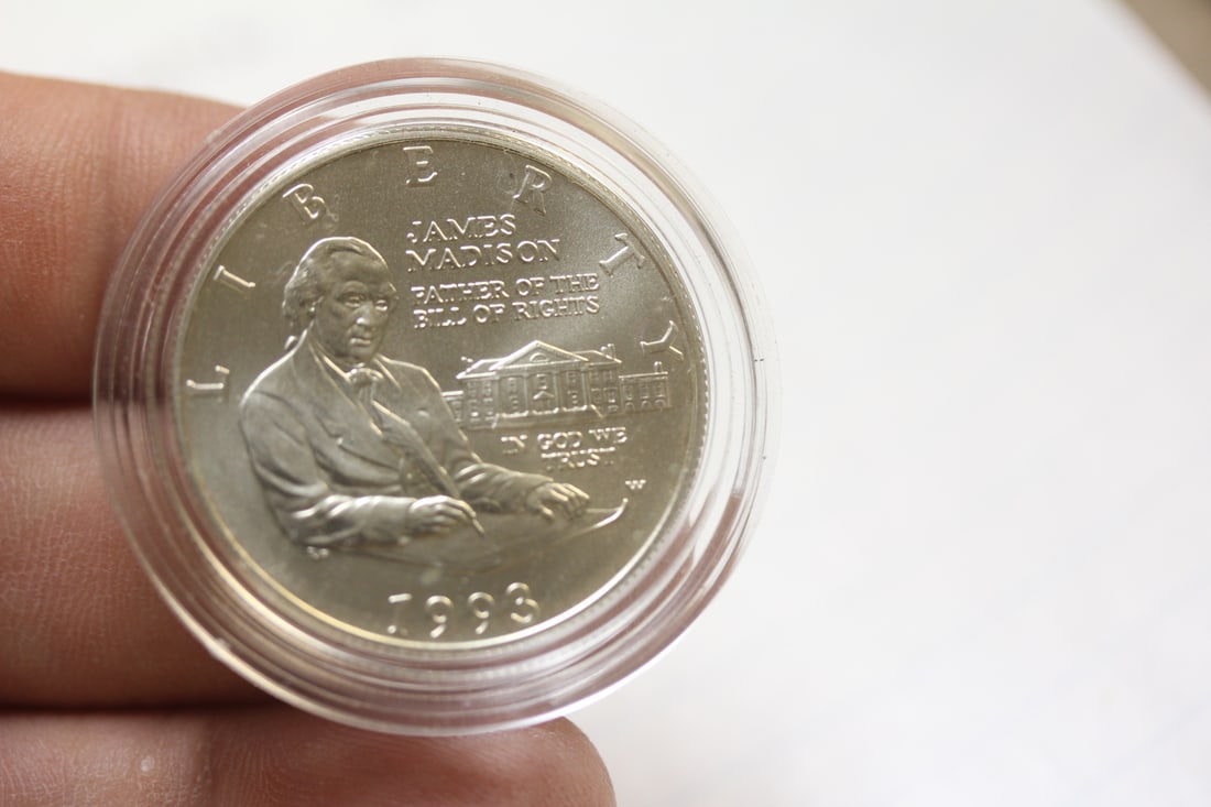 James Madison 1993 Silver Half Dollar: 90% silver