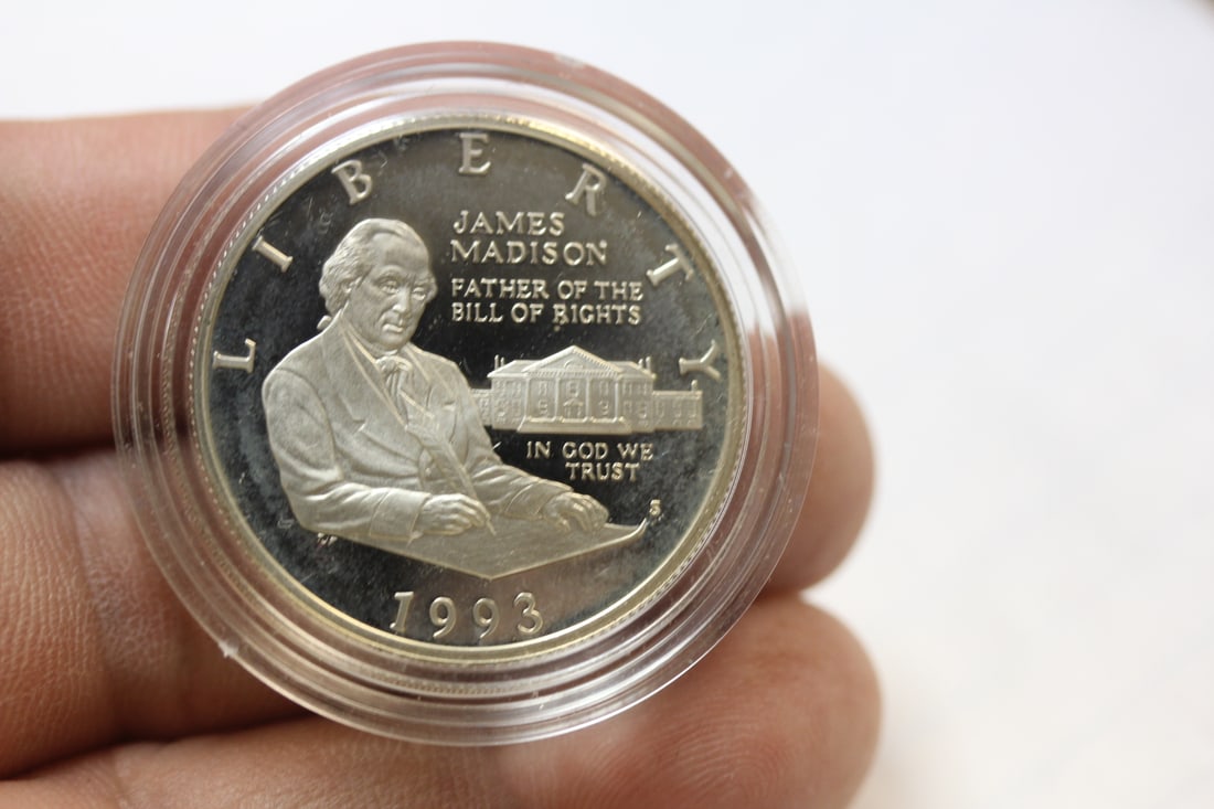 James Madison 1993 Silver Half Dollar: 90% silver