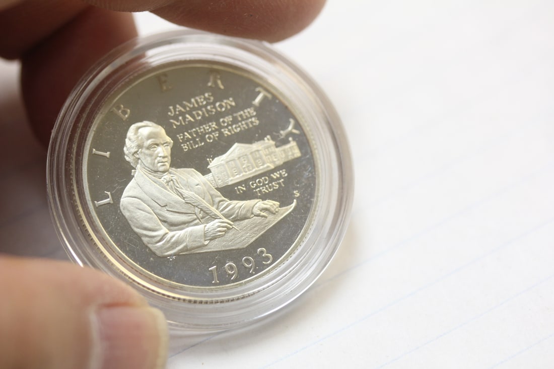 James Madison 1993 Silver Half Dollar: 90% silver