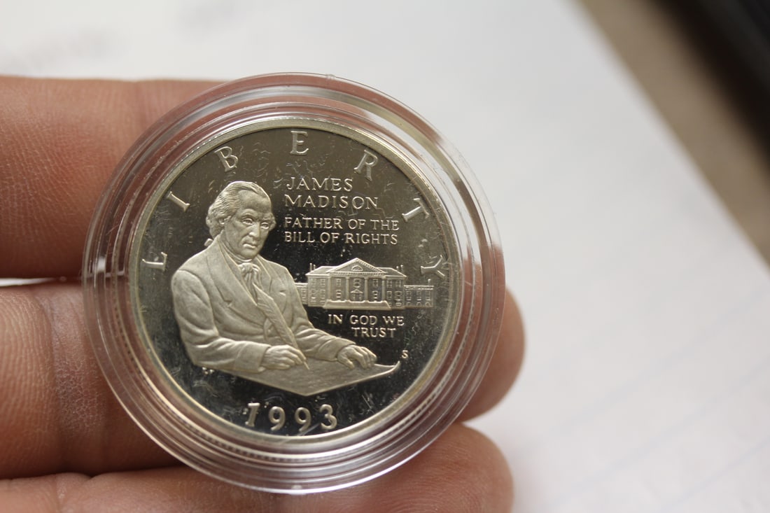 James Madison 1993 Silver Half Dollar: 90% silver