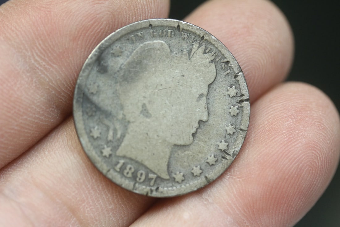 1897 Barber Silver Quarter: as shown