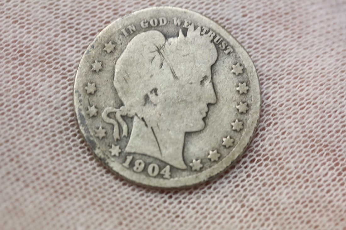 1904 Barber Quarter: 90% silver