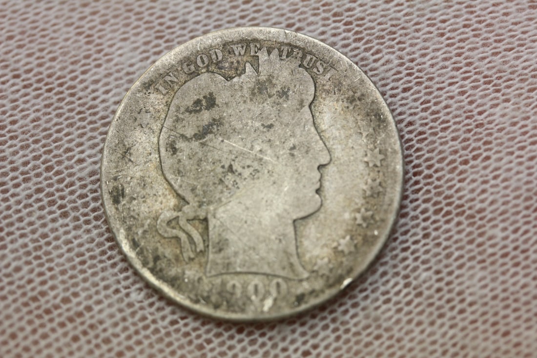 1900 Barber Quarter: 90% silver