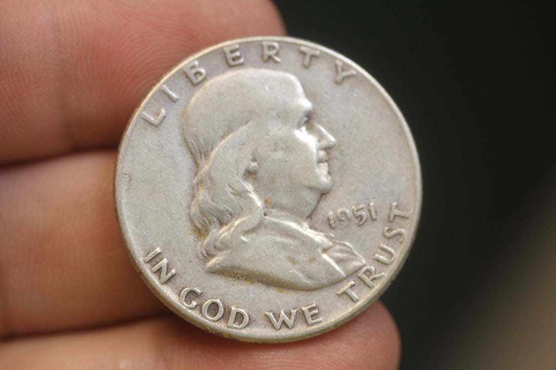 1951 Franklin Half Dollar: 90% silver