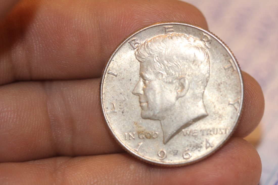 1964 Kennedy Half Dollar: 90% silver