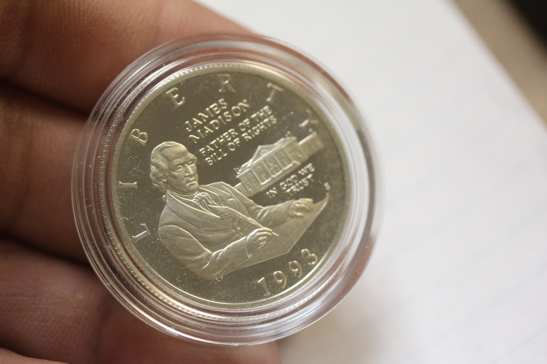 James Madison 1993 Silver Half Dollar: 90% silver