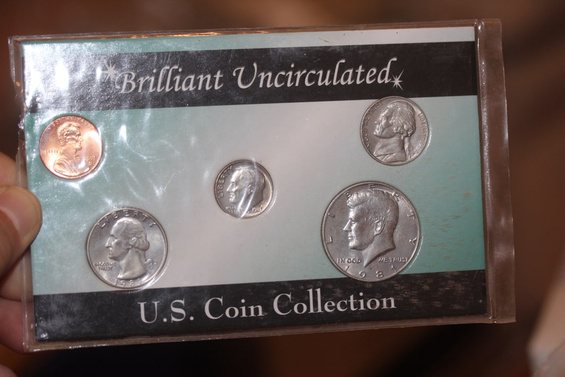 Brilliant Uncirculated 1981 Coin Set: as shown on photos