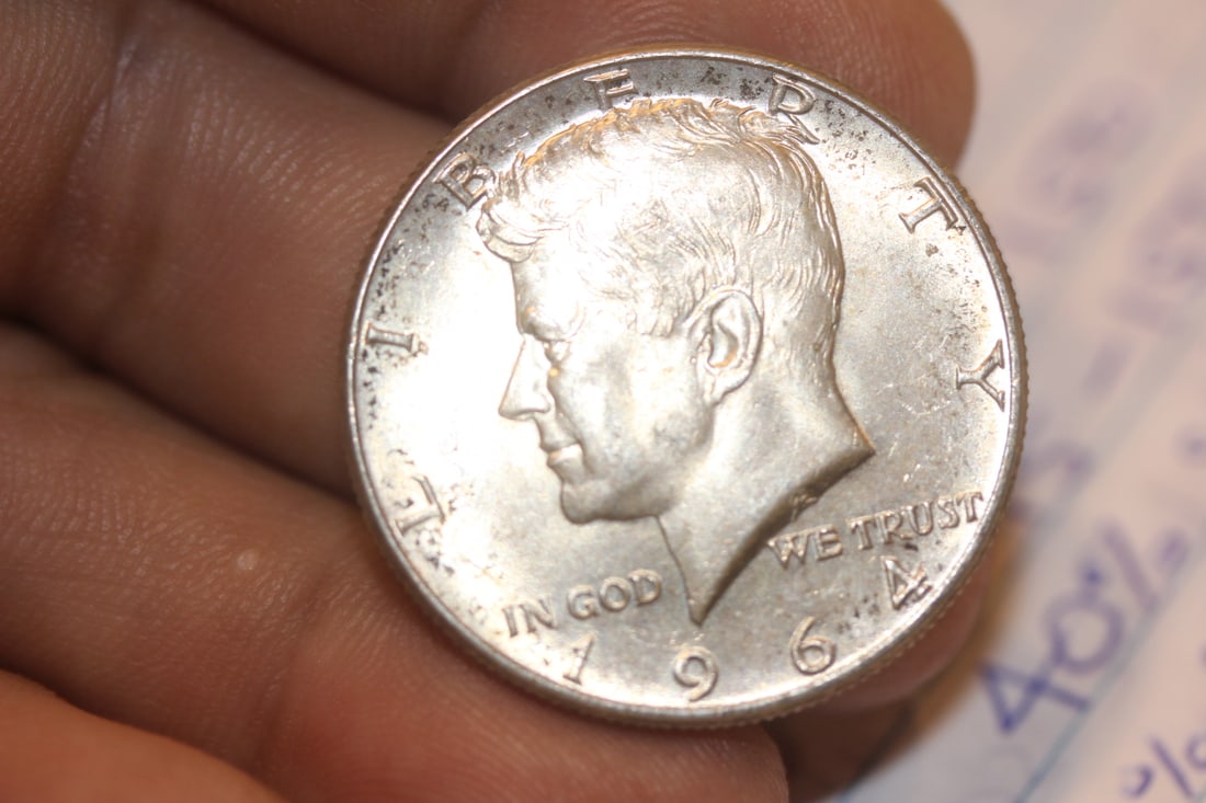 1964 Kennedy Half Dollar: 90% silver