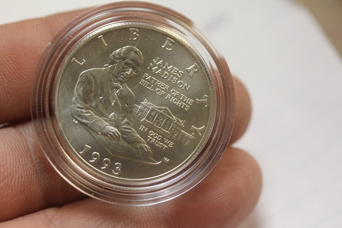 James Madison 1993 Silver Half Dollar: 90% silver