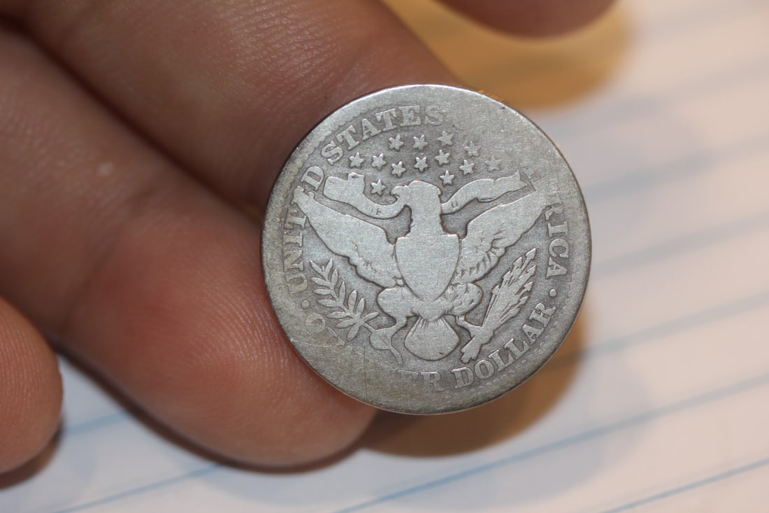 1908 Barber Silver Quarter - 2