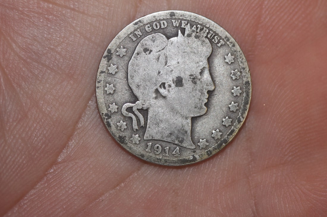 1914-D Barber Silver Quarter: as shown