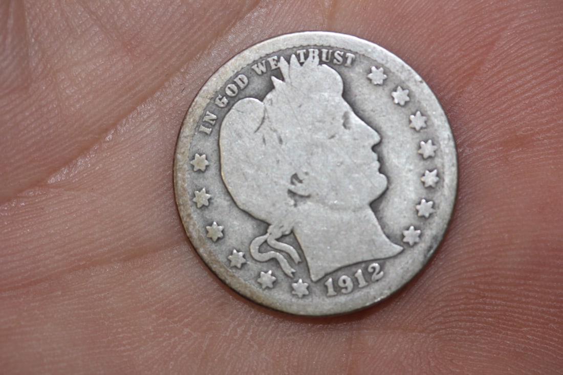1912 Barber Silver Quarter: as shown