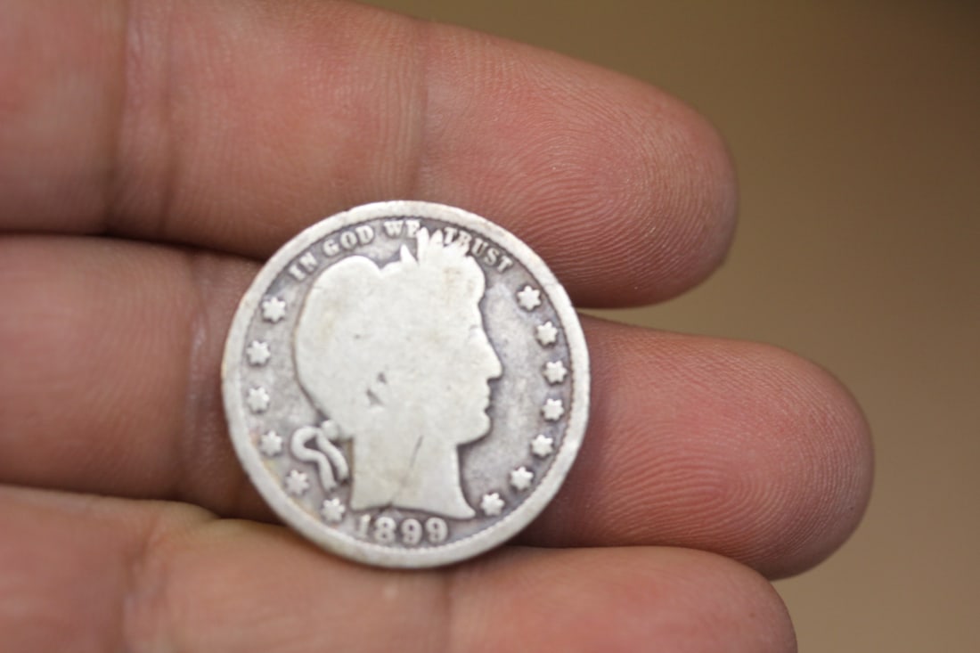 1899 Barber Silver Quarter: as shown