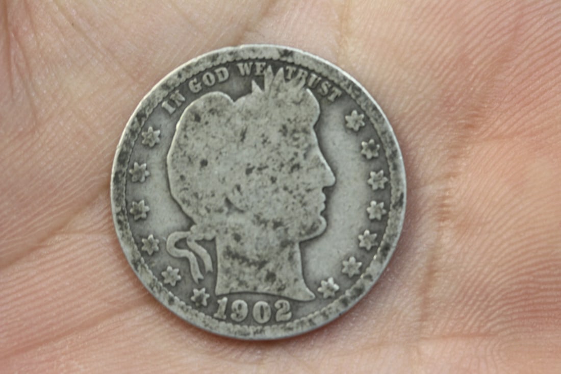 1902 Barber Silver Quarter: as shown