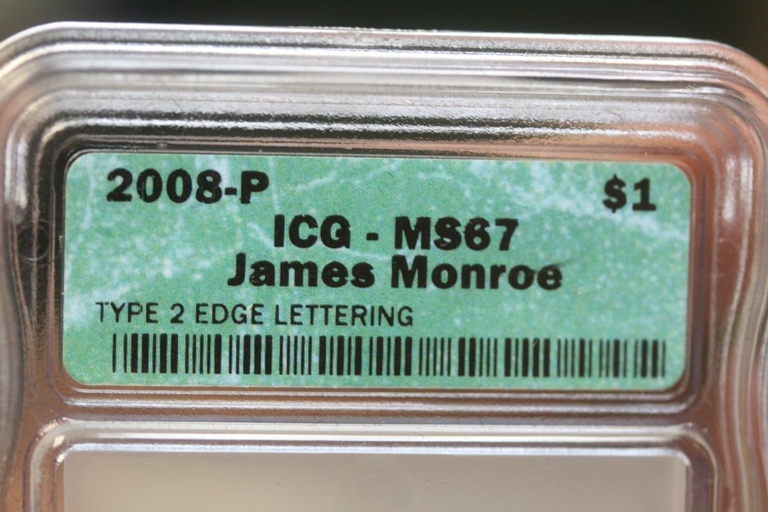 ICG Graded 2008-P James Monroe $1.00 Coin - 5