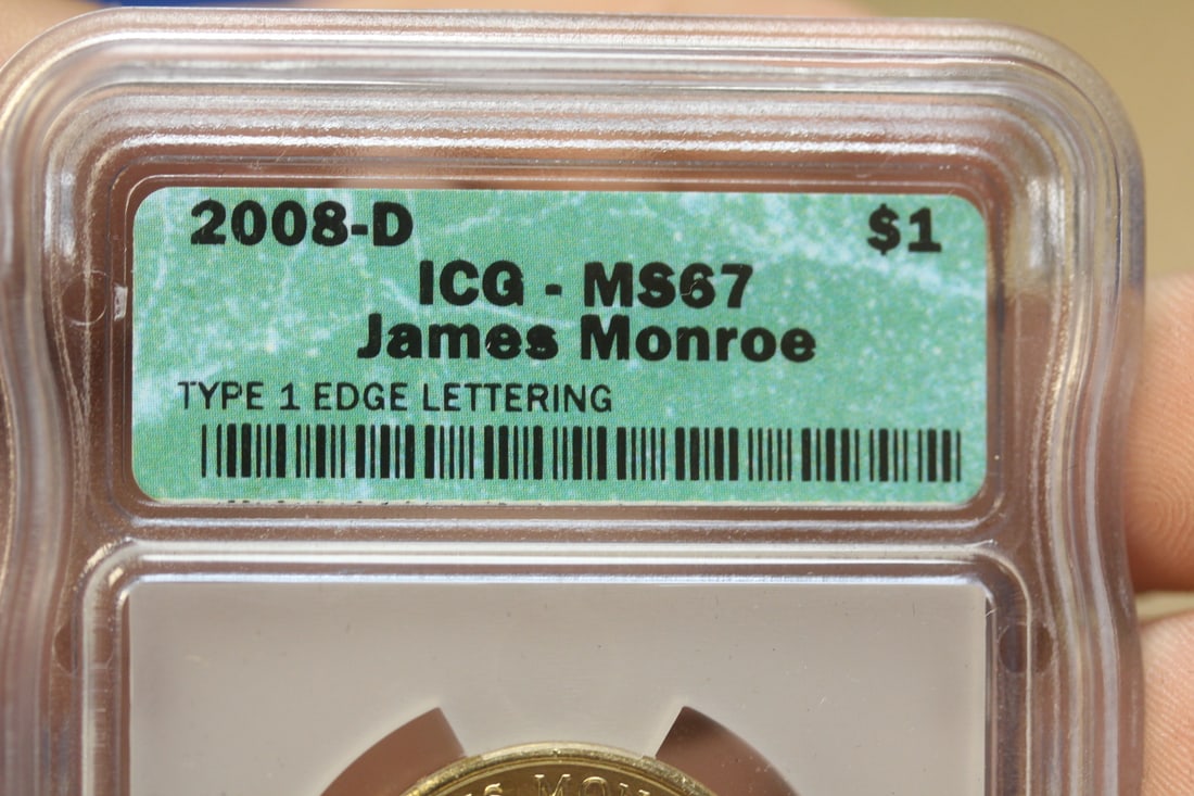 ICG Graded 2008-D James Monroe $1.00 Coin - 5