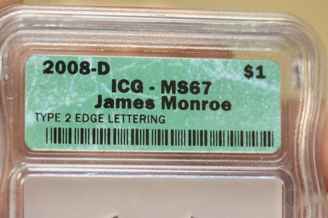 ICG Graded 2008-D James Monroe $1.00 Coin - 6