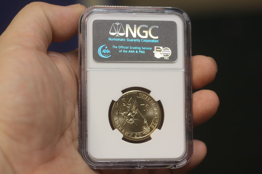 NGC Graded One Dollar Gold Plated Coin - 2