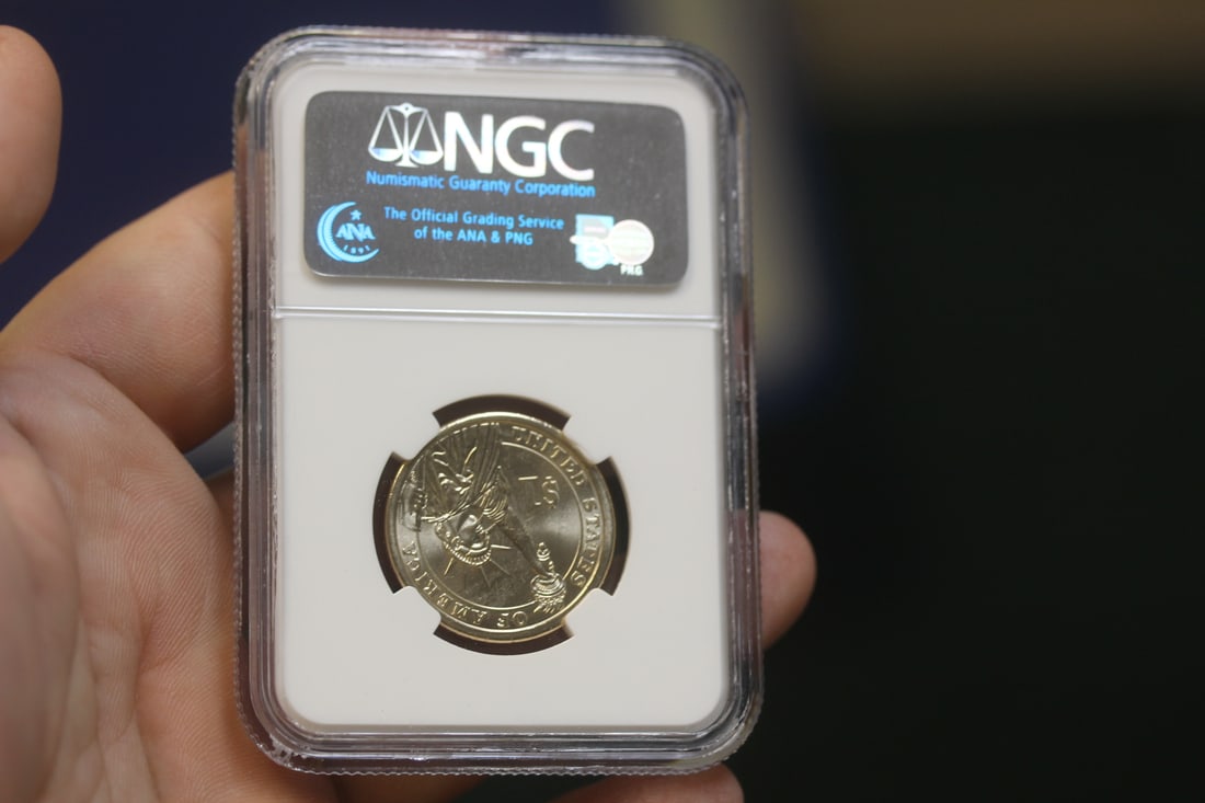 NGC Graded One Dollar Gold Plated Coin - 2