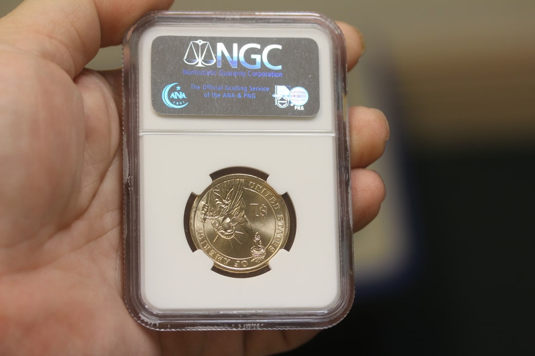 NGC Graded One Dollar Gold Plated Coin - 2