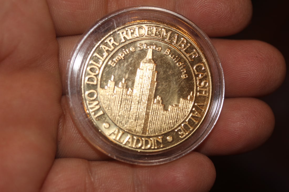 Aladdin Gold Plated $2.00 Casino Token - 2