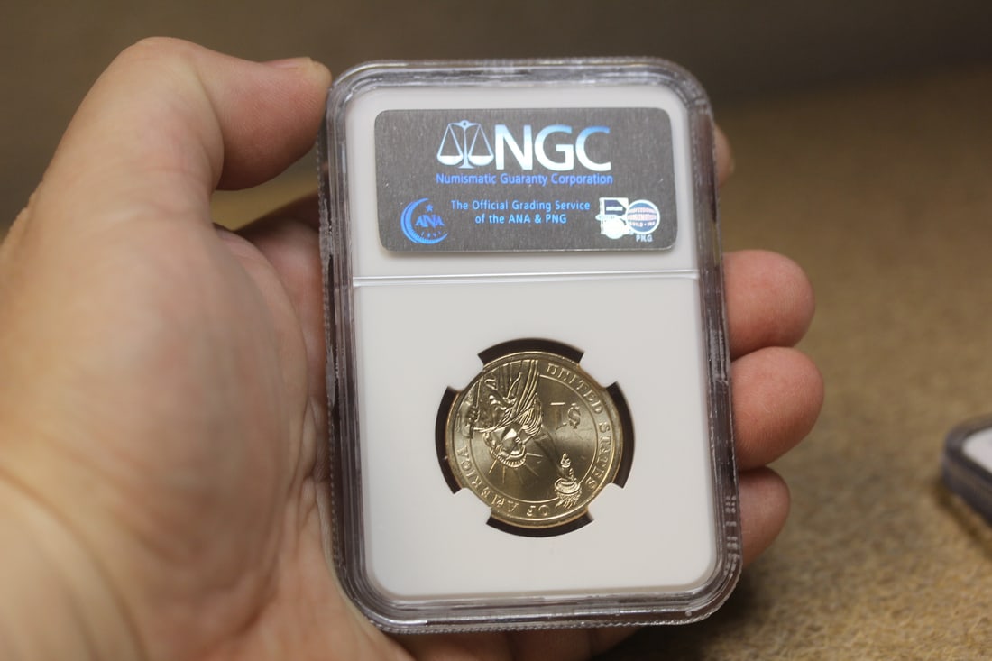 NGC Graded One Dollar Gold Plated Coin - 2