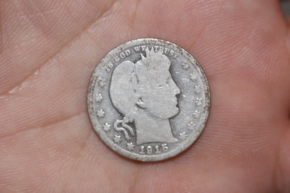 1915 Barber Silver Quarter: as shown
