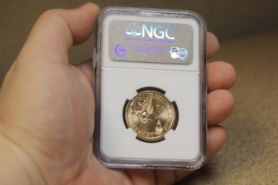 NGC Graded One Dollar Gold Plated Coin - 2