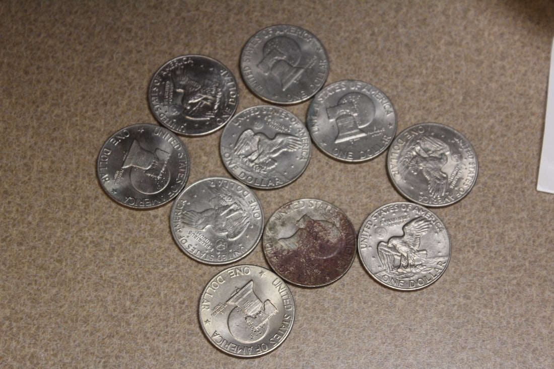Lot of 10 Clad Ike Dollars - 2