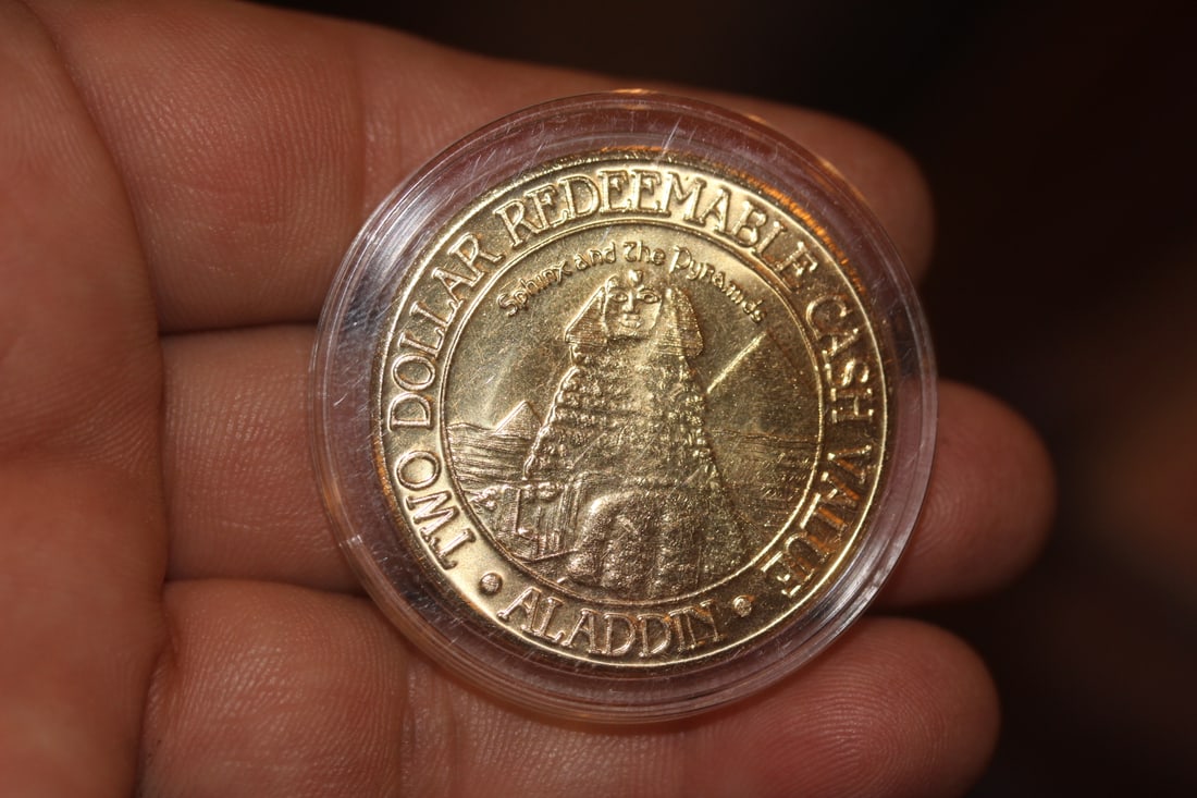Aladdin Gold Plated $2.00 Casino Token - 2