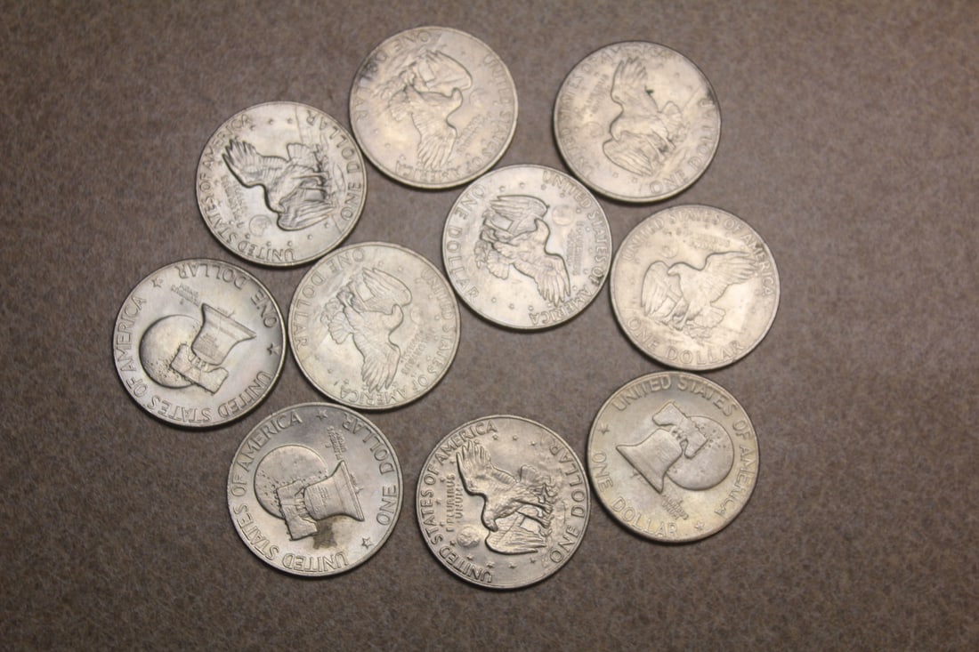 Lot of 10 Clad Ike Dollars - 2