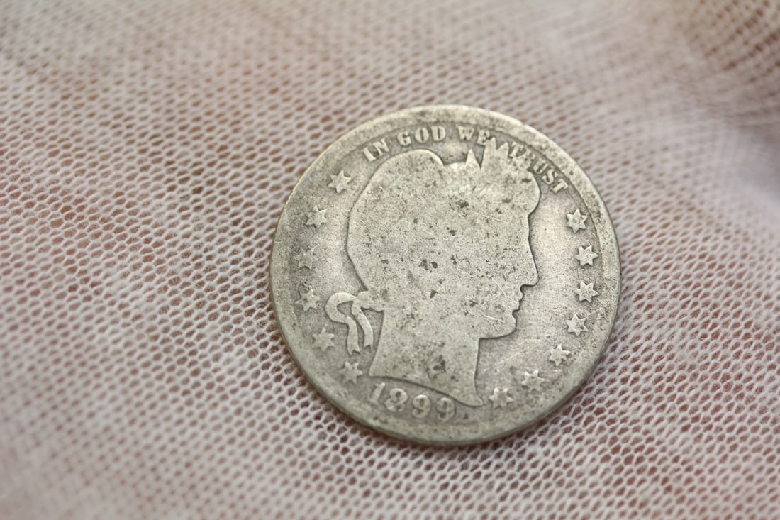 1899 Barber Silver Quarter: as shown