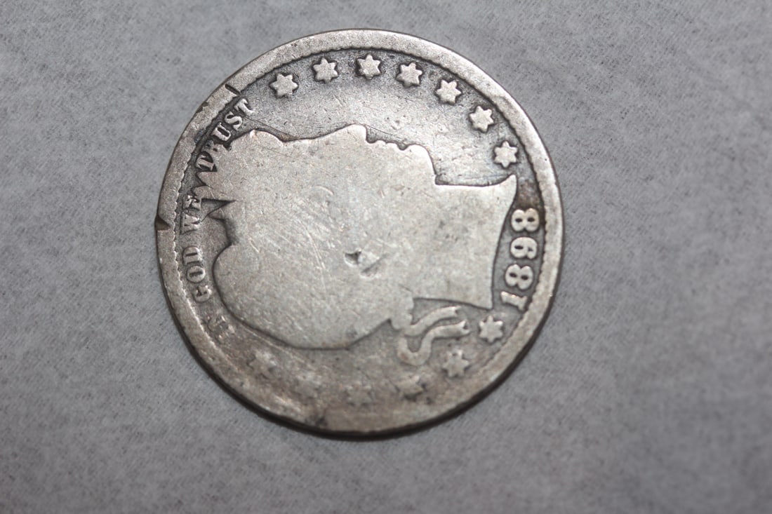 1898 Barber Silver Quarter: as shown on photos