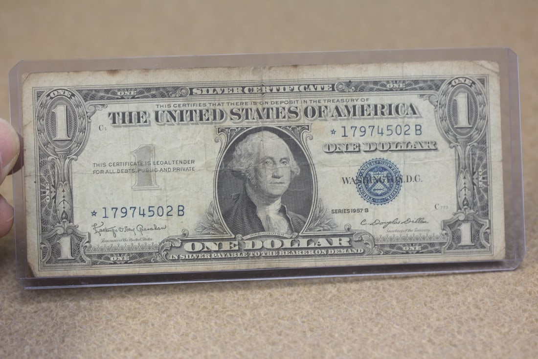 1957 One Dollar Blue Seal Star Note: as shown