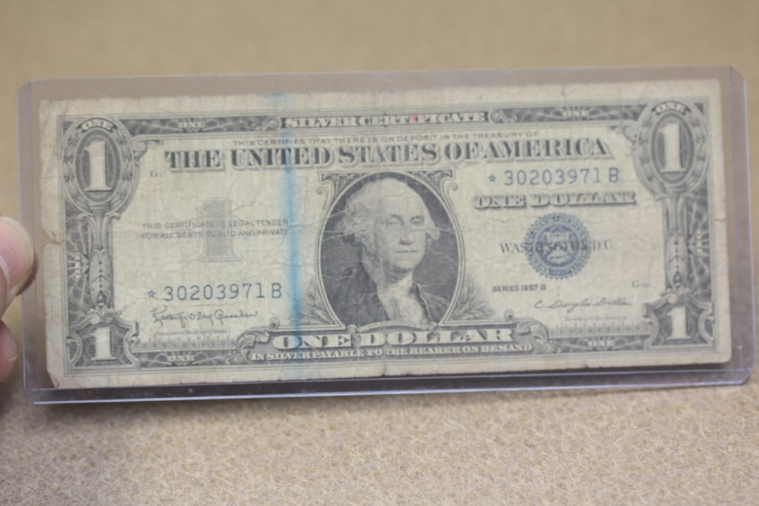 1957 One Dollar Blue Seal Star Note: as shown