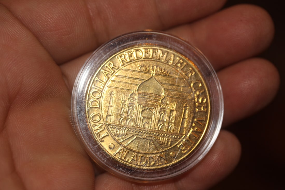 Aladdin Gold Plated $2.00 Casino Token - 2