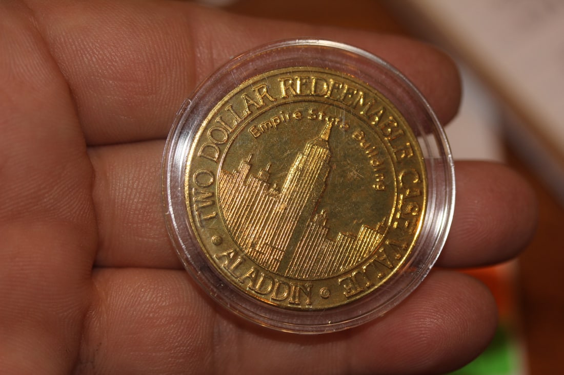 Aladdin Gold Plated $2.00 Casino Token - 2