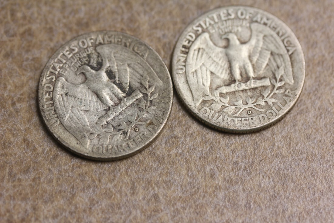 Lot of 2 Silver Washington Quarters - 2
