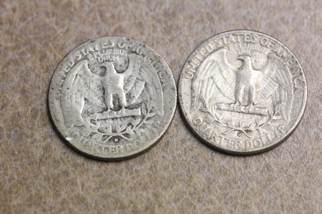 Lot of 2 Silver Washington Quarters - 2