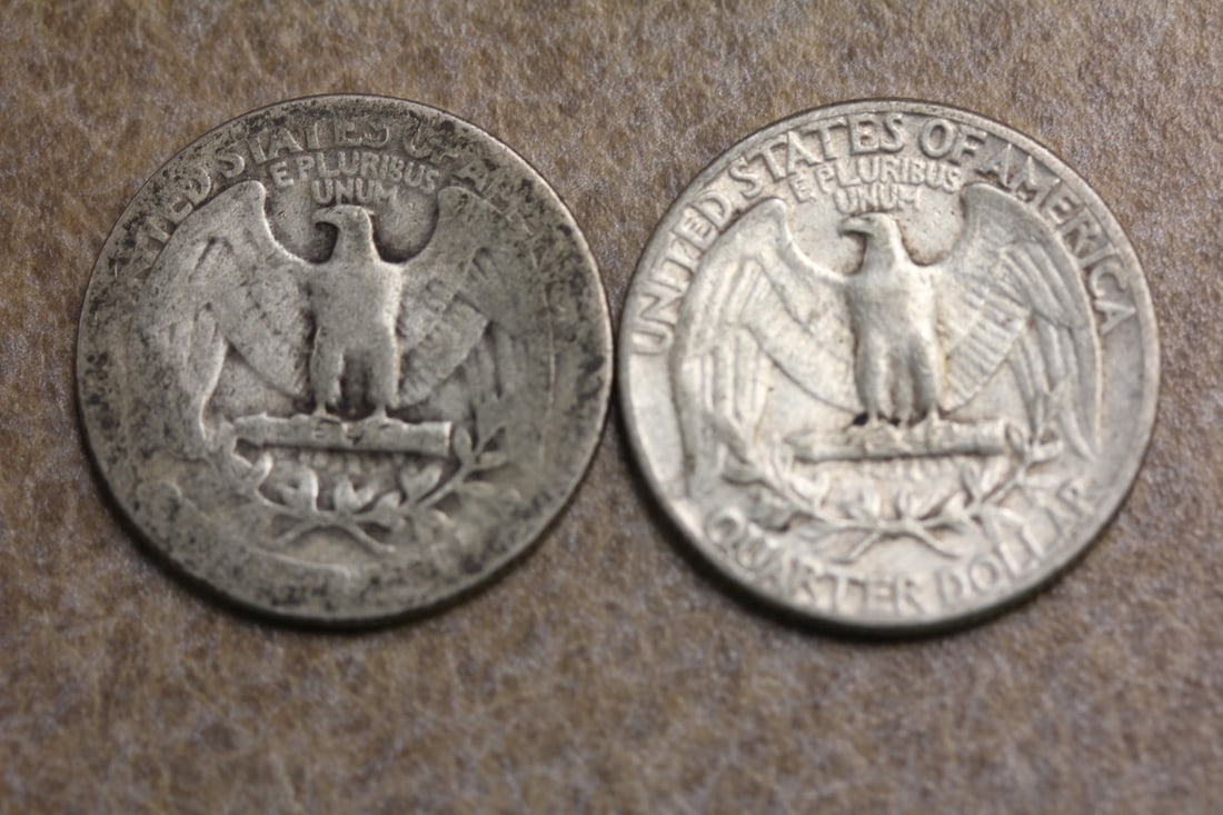 Lot of 2 Silver Washington Quarters - 2