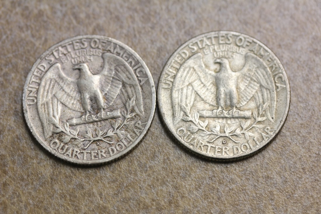 Lot of 2 Silver Washington Quarters - 2