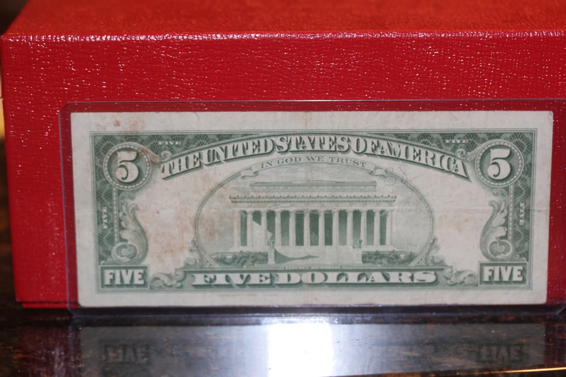1963 Red Seal $5.00 Bank Note - 2