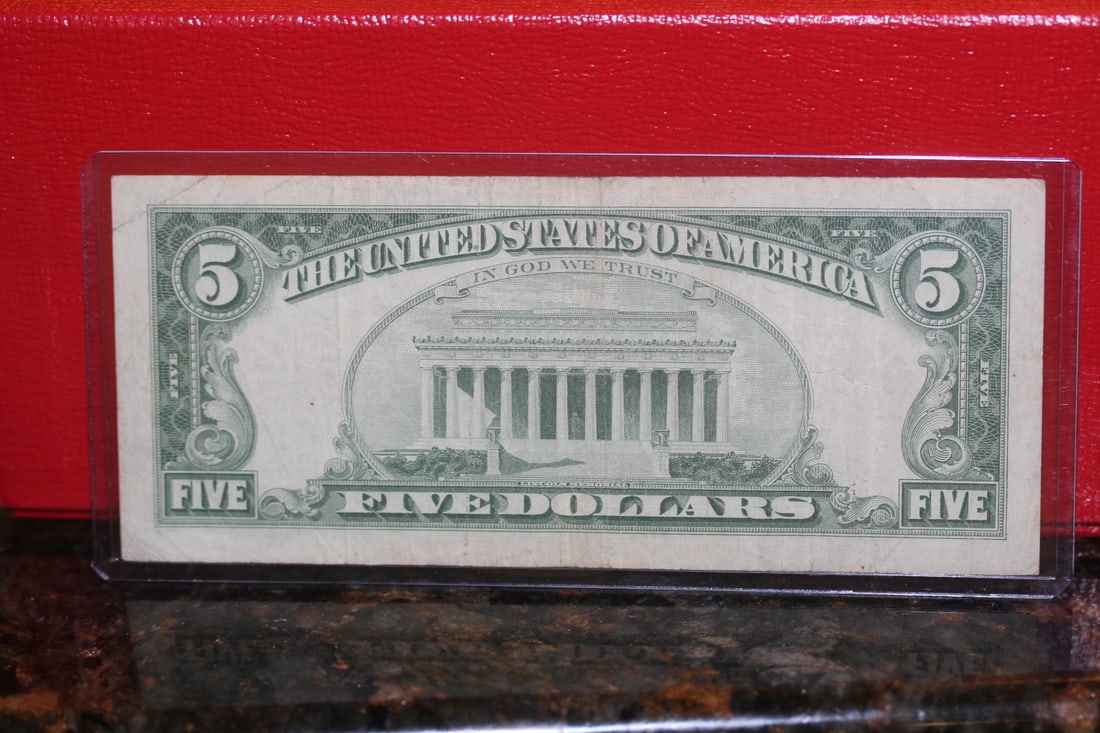 1963 Red Seal $5.00 Bank Note - 2