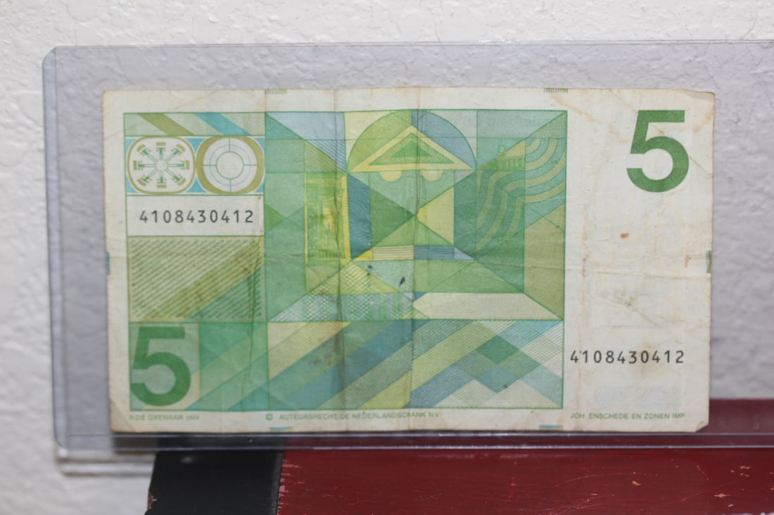 1973 Holland 5 Gulden Note - 2