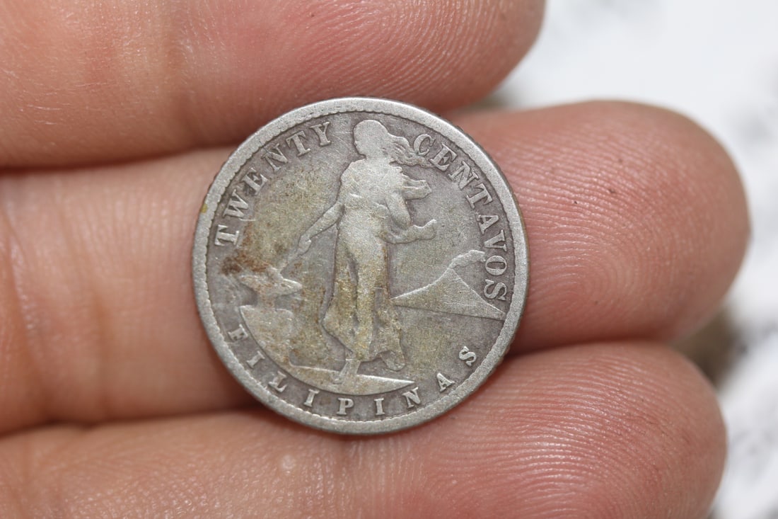 1917-S Phillipine 10 Cents Silver Coin: key date